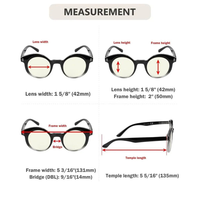 eyekeeper.com 4 Pack Round Chic Blue Light Filter Reading Glasses UVR2032 Eyeglasses White Smoke 4 Pairs Mix / without magnification,4 Pairs Mix / +0.50,4 Pairs Mix / +0.75,4 Pairs Mix / +1.00,4 Pairs Mix / +1.25,4 Pairs Mix / +1.50,4 Pairs Mix / +1.75,4 Pairs Mix / +2.00,4 Pairs Mix / +2.50,4 Pairs Mix / +3.00