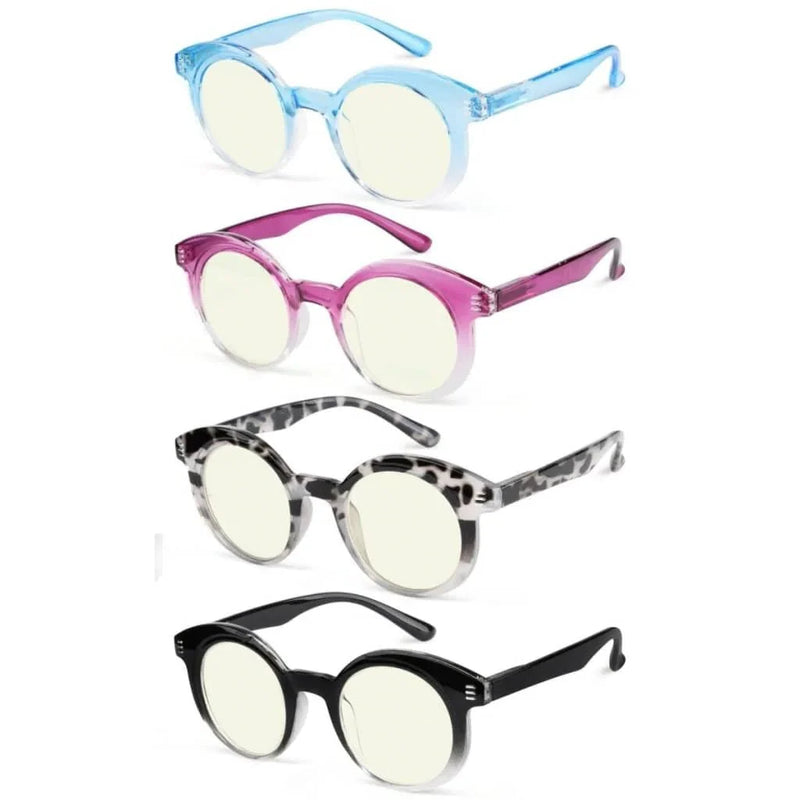 eyekeeper.com 4 Pack Round Chic Blue Light Filter Reading Glasses UVR2032 Eyeglasses White Smoke 4 Pairs Mix / without magnification,4 Pairs Mix / +0.50,4 Pairs Mix / +0.75,4 Pairs Mix / +1.00,4 Pairs Mix / +1.25,4 Pairs Mix / +1.50,4 Pairs Mix / +1.75,4 Pairs Mix / +2.00,4 Pairs Mix / +2.50,4 Pairs Mix / +3.00