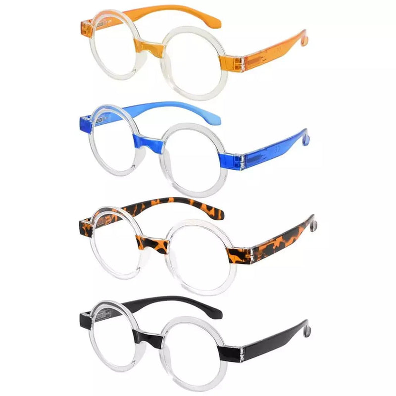eyekeeper.com 4 Pack Round Cute Reading Glasses Vintage Stylish Readers R2007T Eyeglasses White Smoke 4 Pairs Mix / without magnification,4 Pairs Mix / +0.50,4 Pairs Mix / +0.75,4 Pairs Mix / +1.00,4 Pairs Mix / +1.25,4 Pairs Mix / +1.50,4 Pairs Mix / +1.75,4 Pairs Mix / +2.00,4 Pairs Mix / +2.25,4 Pairs Mix / +2.50,4 Pairs Mix / +2.75,4 Pairs Mix / +3.00