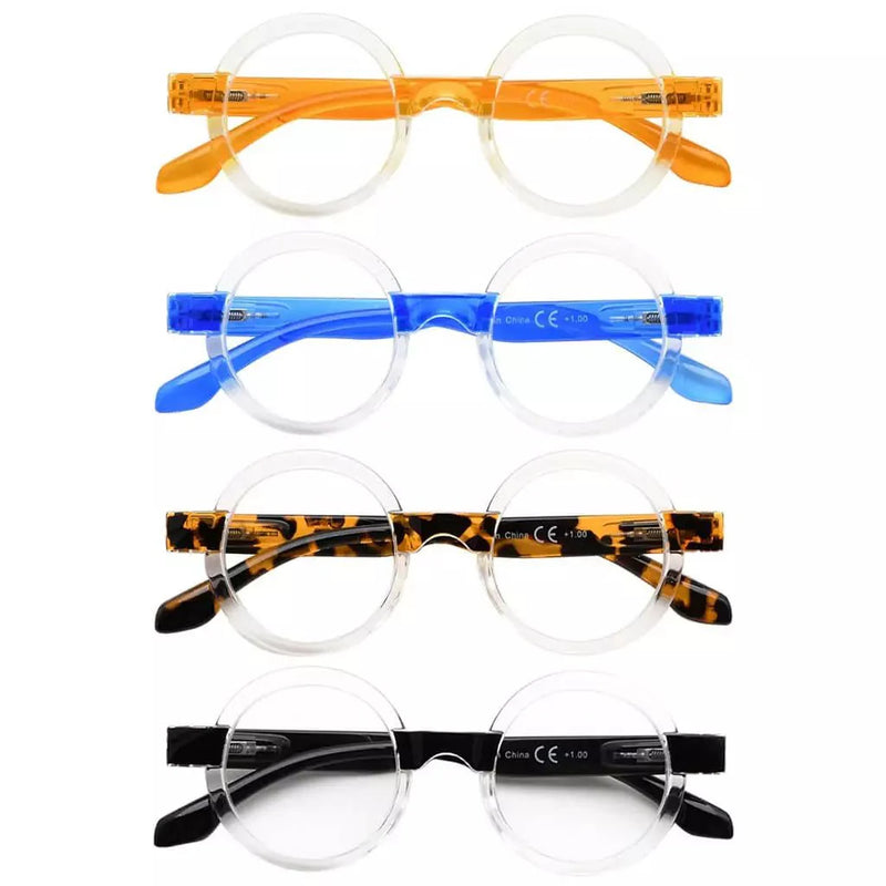 eyekeeper.com 4 Pack Round Cute Reading Glasses Vintage Stylish Readers R2007T Eyeglasses White Smoke 4 Pairs Mix / without magnification,4 Pairs Mix / +0.50,4 Pairs Mix / +0.75,4 Pairs Mix / +1.00,4 Pairs Mix / +1.25,4 Pairs Mix / +1.50,4 Pairs Mix / +1.75,4 Pairs Mix / +2.00,4 Pairs Mix / +2.25,4 Pairs Mix / +2.50,4 Pairs Mix / +2.75,4 Pairs Mix / +3.00