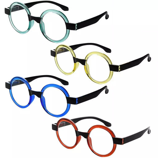 eyekeeper.com 4 Pack Round Retro Design Reading Glasses Small Fun Readers R2007C Eyeglasses White Smoke 4 Pairs Mix / without magnification,4 Pairs Mix / +0.50,4 Pairs Mix / +0.75,4 Pairs Mix / +1.00,4 Pairs Mix / +1.25,4 Pairs Mix / +1.50,4 Pairs Mix / +1.75,4 Pairs Mix / +2.00,4 Pairs Mix / +2.25,4 Pairs Mix / +2.50,4 Pairs Mix / +2.75,4 Pairs Mix / +3.00