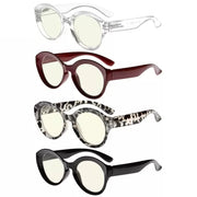 eyekeeper.com 4 Pack Round Thicker Frame Blue Light Filter Readers UV2004 Eyeglasses White Smoke 4 Pairs Mix / without magnification,4 Pairs Mix / +0.50,4 Pairs Mix / +0.75,4 Pairs Mix / +1.00,4 Pairs Mix / +1.25,4 Pairs Mix / +1.50,4 Pairs Mix / +2.00,4 Pairs Mix / +2.50,4 Pairs Mix / +3.00
