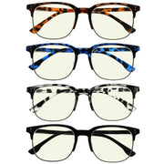 eyekeeper.com 4 Pack Semi-rim Blue Light Filter Readers UVR9114 Eyeglasses White Smoke 4 Pairs Mix / without magnification,4 Pairs Mix / +0.50,4 Pairs Mix / +0.75,4 Pairs Mix / +1.00,4 Pairs Mix / +1.25,4 Pairs Mix / +1.50,4 Pairs Mix / +1.75,4 Pairs Mix / +2.00,4 Pairs Mix / +2.50,4 Pairs Mix / +3.00
