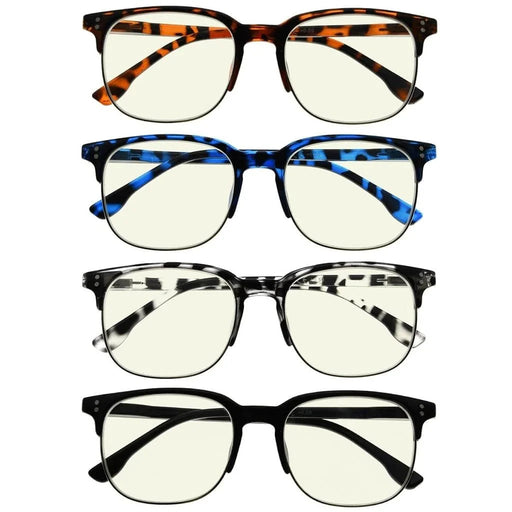 eyekeeper.com 4 Pack Semi-rim Blue Light Filter Readers UVR9114 Eyeglasses White Smoke 4 Pairs Mix / without magnification,4 Pairs Mix / +0.50,4 Pairs Mix / +0.75,4 Pairs Mix / +1.00,4 Pairs Mix / +1.25,4 Pairs Mix / +1.50,4 Pairs Mix / +1.75,4 Pairs Mix / +2.00,4 Pairs Mix / +2.50,4 Pairs Mix / +3.00