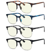 eyekeeper.com 4 Pack Semi-rim Blue Light Filter Readers UVR9114 Eyeglasses White Smoke 4 Pairs Mix / without magnification,4 Pairs Mix / +0.50,4 Pairs Mix / +0.75,4 Pairs Mix / +1.00,4 Pairs Mix / +1.25,4 Pairs Mix / +1.50,4 Pairs Mix / +1.75,4 Pairs Mix / +2.00,4 Pairs Mix / +2.50,4 Pairs Mix / +3.00