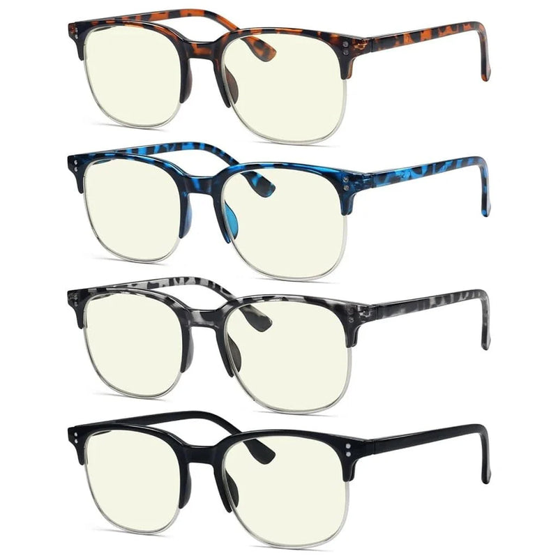 eyekeeper.com 4 Pack Semi-rim Blue Light Filter Readers UVR9114 Eyeglasses White Smoke 4 Pairs Mix / without magnification,4 Pairs Mix / +0.50,4 Pairs Mix / +0.75,4 Pairs Mix / +1.00,4 Pairs Mix / +1.25,4 Pairs Mix / +1.50,4 Pairs Mix / +1.75,4 Pairs Mix / +2.00,4 Pairs Mix / +2.50,4 Pairs Mix / +3.00