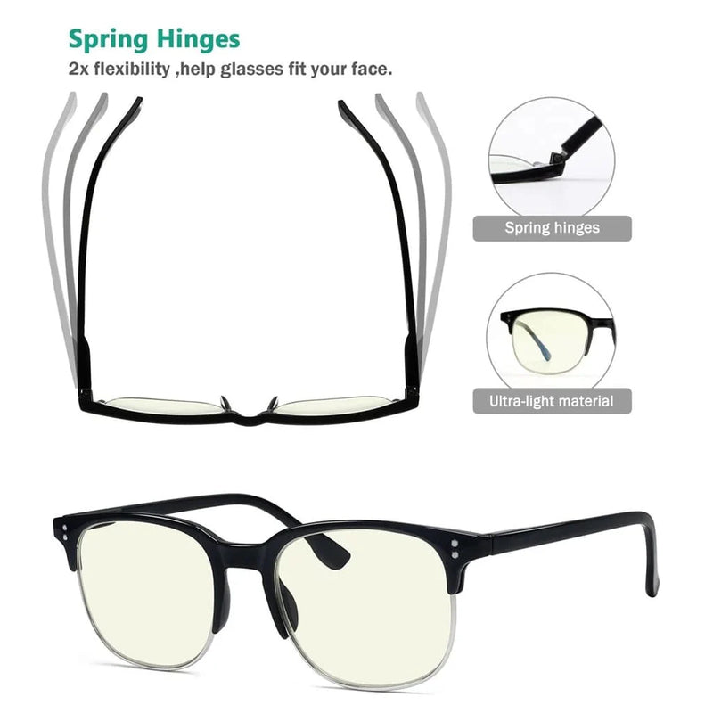 eyekeeper.com 4 Pack Semi-rim Blue Light Filter Readers UVR9114 Eyeglasses White Smoke 4 Pairs Mix / without magnification,4 Pairs Mix / +0.50,4 Pairs Mix / +0.75,4 Pairs Mix / +1.00,4 Pairs Mix / +1.25,4 Pairs Mix / +1.50,4 Pairs Mix / +1.75,4 Pairs Mix / +2.00,4 Pairs Mix / +2.50,4 Pairs Mix / +3.00