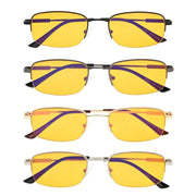 eyekeeper.com 4 Pack Semi-Rimless Metal Blue Light Blocking Readers DS1704 Eyeglasses White Smoke 4 Pairs Mix / without magnification,4 Pairs Mix / +0.50,4 Pairs Mix / +0.75,4 Pairs Mix / +1.00,4 Pairs Mix / +1.25,4 Pairs Mix / +1.50,4 Pairs Mix / +1.75,4 Pairs Mix / +2.00