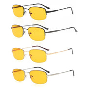 eyekeeper.com 4 Pack Semi-Rimless Metal Blue Light Blocking Readers DS1704 Eyeglasses White Smoke 4 Pairs Mix / without magnification,4 Pairs Mix / +0.50,4 Pairs Mix / +0.75,4 Pairs Mix / +1.00,4 Pairs Mix / +1.25,4 Pairs Mix / +1.50,4 Pairs Mix / +1.75,4 Pairs Mix / +2.00