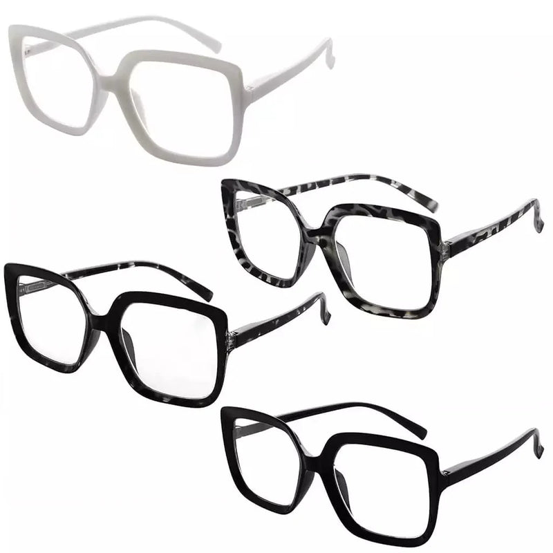 eyekeeper.com 4 Pack Reading Glasses Large Frame Square Readers R2014 Eyeglasses Light Gray 4 Pairs Mix / without magnification,4 Pairs Mix / +0.50,4 Pairs Mix / +0.75,4 Pairs Mix / +1.00,4 Pairs Mix / +1.25,4 Pairs Mix / +1.50,4 Pairs Mix / +1.75,4 Pairs Mix / +2.00,4 Pairs Mix / +2.25,4 Pairs Mix / +2.50,4 Pairs Mix / +2.75,4 Pairs Mix / +3.00