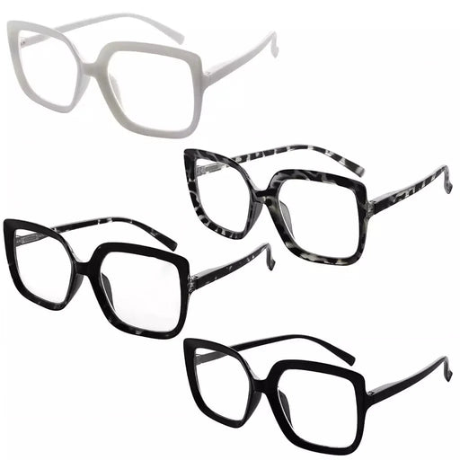 eyekeeper.com 4 Pack Reading Glasses Large Frame Square Readers R2014 Eyeglasses Light Gray 4 Pairs Mix / without magnification,4 Pairs Mix / +0.50,4 Pairs Mix / +0.75,4 Pairs Mix / +1.00,4 Pairs Mix / +1.25,4 Pairs Mix / +1.50,4 Pairs Mix / +1.75,4 Pairs Mix / +2.00,4 Pairs Mix / +2.25,4 Pairs Mix / +2.50,4 Pairs Mix / +2.75,4 Pairs Mix / +3.00