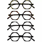 eyekeeper.com 4 Pack Small Geometric Design Reading Glasses Artistic Readers R2009 Eyeglasses White Smoke 4 Pairs Mix / without magnification,4 Pairs Mix / +0.50,4 Pairs Mix / +0.75,4 Pairs Mix / +1.00,4 Pairs Mix / +1.25,4 Pairs Mix / +1.50,4 Pairs Mix / +1.75,4 Pairs Mix / +2.00,4 Pairs Mix / +2.25,4 Pairs Mix / +2.50,4 Pairs Mix / +2.75,4 Pairs Mix / +3.00