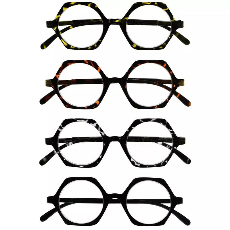 eyekeeper.com 4 Pack Small Geometric Design Reading Glasses Artistic Readers R2009 Eyeglasses White Smoke 4 Pairs Mix / without magnification,4 Pairs Mix / +0.50,4 Pairs Mix / +0.75,4 Pairs Mix / +1.00,4 Pairs Mix / +1.25,4 Pairs Mix / +1.50,4 Pairs Mix / +1.75,4 Pairs Mix / +2.00,4 Pairs Mix / +2.25,4 Pairs Mix / +2.50,4 Pairs Mix / +2.75,4 Pairs Mix / +3.00