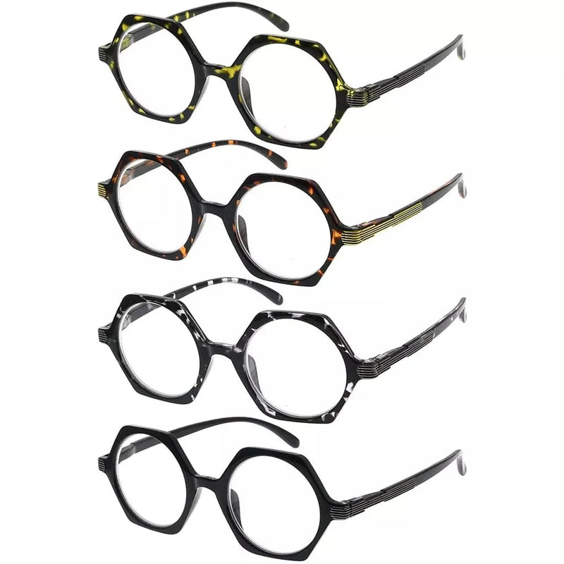 eyekeeper.com 4 Pack Small Geometric Design Reading Glasses Artistic Readers R2009 Eyeglasses White Smoke 4 Pairs Mix / without magnification,4 Pairs Mix / +0.50,4 Pairs Mix / +0.75,4 Pairs Mix / +1.00,4 Pairs Mix / +1.25,4 Pairs Mix / +1.50,4 Pairs Mix / +1.75,4 Pairs Mix / +2.00,4 Pairs Mix / +2.25,4 Pairs Mix / +2.50,4 Pairs Mix / +2.75,4 Pairs Mix / +3.00