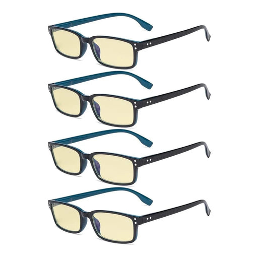eyekeeper.com 4 Pack Small Lens Blue Light Blocking Reading Glasses TM097 Eyeglasses White Smoke Black Blue-4pcs / without magnification,Black Blue-4pcs / +0.75,Black Blue-4pcs / +1.00,Black Blue-4pcs / +1.25,Black Blue-4pcs / +2.00,Black Blue-4pcs / +2.25,Black Blue-4pcs / +2.50