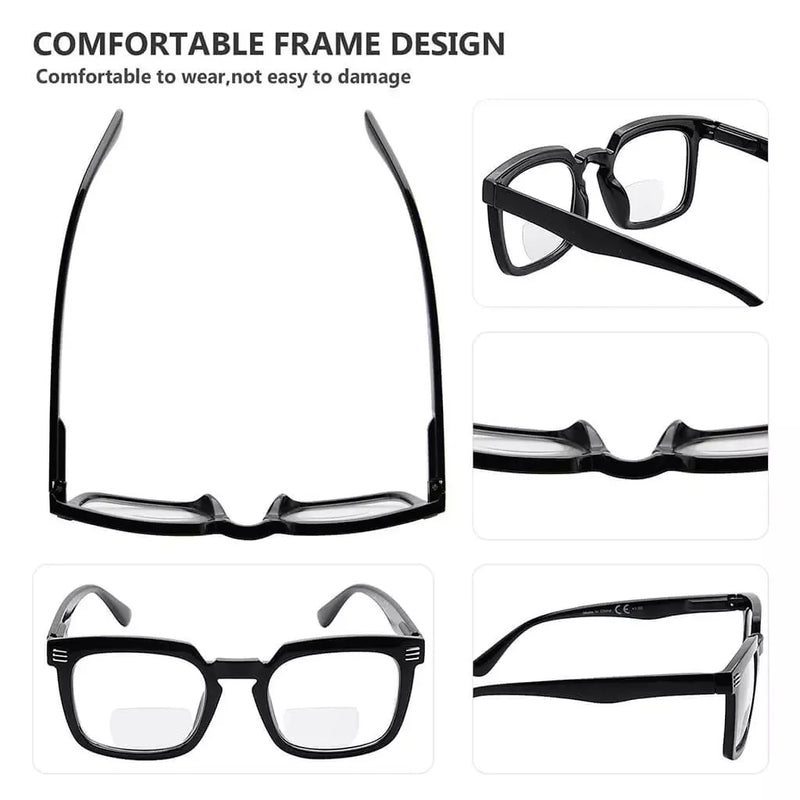 eyekeeper.com 4 Pack Square Bifocal Reading Glasses BR2104 Eyeglasses White Smoke 4 Pairs Mix / +1.00,4 Pairs Mix / +1.50,4 Pairs Mix / +2.00,4 Pairs Mix / +2.50,4 Pairs Mix / +3.00