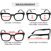 eyekeeper.com 4 Pack Square Bifocal Reading Glasses BR2104 Eyeglasses White Smoke 4 Pairs Mix / +1.00,4 Pairs Mix / +1.50,4 Pairs Mix / +2.00,4 Pairs Mix / +2.50,4 Pairs Mix / +3.00