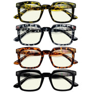 eyekeeper.com 4 Pack Square Blue Light Filter Readers UV2104 Eyeglasses White Smoke 4 Pairs Mix / without magnification,4 Pairs Mix / +0.50,4 Pairs Mix / +0.75,4 Pairs Mix / +1.00,4 Pairs Mix / +1.25,4 Pairs Mix / +1.50,4 Pairs Mix / +1.75,4 Pairs Mix / +2.00,4 Pairs Mix / +2.25,4 Pairs Mix / +2.50,4 Pairs Mix / +2.75,4 Pairs Mix / +3.00