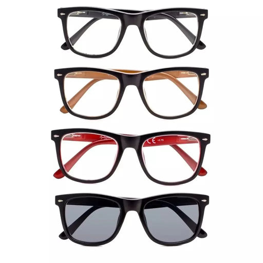 eyekeeper.com 4 Pack Square Large Lenses Reading Glasses Spring-Hinges Readers R080 Eyeglasses White Smoke 4 Pairs Mix / +0.50,4 Pairs Mix / +0.75,4 Pairs Mix / +1.00,4 Pairs Mix / +1.25,4 Pairs Mix / +1.50,4 Pairs Mix / +1.75,4 Pairs Mix / +2.00,4 Pairs Mix / +2.25,4 Pairs Mix / +2.50,4 Pairs Mix / +2.75,4 Pairs Mix / +3.00,4 Pairs Mix / +3.50,4 Pairs Mix / +