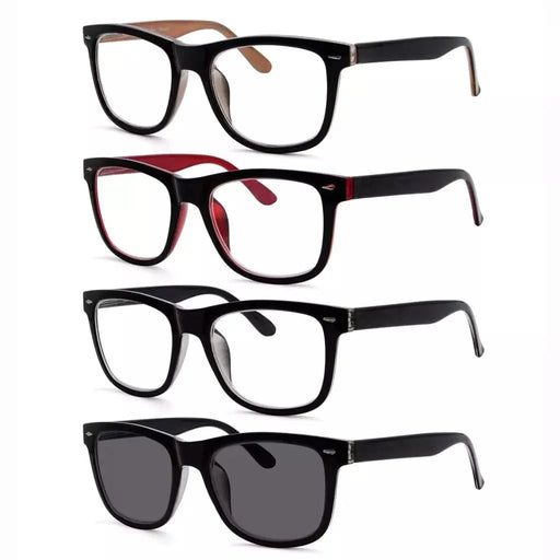 eyekeeper.com 4 Pack Square Large Lenses Reading Glasses Spring-Hinges Readers R080 Eyeglasses White Smoke 4 Pairs Mix / +0.50,4 Pairs Mix / +0.75,4 Pairs Mix / +1.00,4 Pairs Mix / +1.25,4 Pairs Mix / +1.50,4 Pairs Mix / +1.75,4 Pairs Mix / +2.00,4 Pairs Mix / +2.25,4 Pairs Mix / +2.50,4 Pairs Mix / +2.75,4 Pairs Mix / +3.00,4 Pairs Mix / +3.50,4 Pairs Mix / +