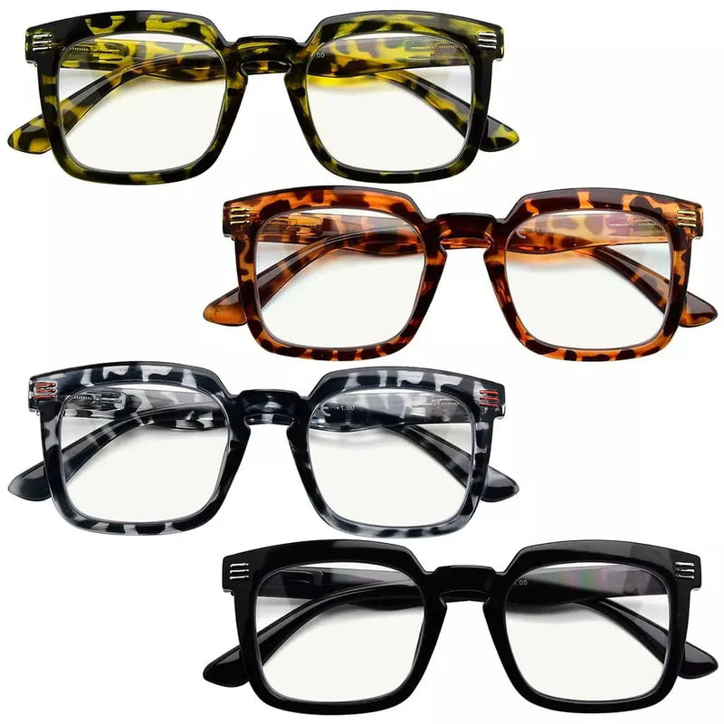 eyekeeper.com 4 Pack Square Progressive Multifocus Readers M2104 Eyeglasses White Smoke 4 Pairs Mix / +1.00,4 Pairs Mix / +1.25,4 Pairs Mix / +1.50,4 Pairs Mix / +2.00,4 Pairs Mix / +2.50,4 Pairs Mix / +3.00,4 Pairs Mix / +3.50