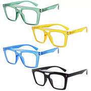 eyekeeper.com 4 Pack Square Reading Glasses Double Bridge Readers R2034 Eyeglasses White Smoke 4 Pairs Mix / without magnification,4 Pairs Mix / +0.50,4 Pairs Mix / +0.75,4 Pairs Mix / +1.00,4 Pairs Mix / +1.25,4 Pairs Mix / +1.50,4 Pairs Mix / +1.75,4 Pairs Mix / +2.00,4 Pairs Mix / +2.50,4 Pairs Mix / +3.00,4 Pairs Mix / +3.50,4 Pairs Mix / +4.00