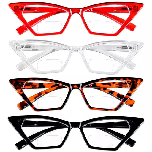 eyekeeper.com 4 Pack Stylish Bifocal Reading Glasses Cat-eye Readers BR2131 Eyeglasses White Smoke 4 Pairs Mix / +1.00,4 Pairs Mix / +1.50,4 Pairs Mix / +2.00,4 Pairs Mix / +2.50,4 Pairs Mix / +3.00,4 Pairs Mix / +3.50