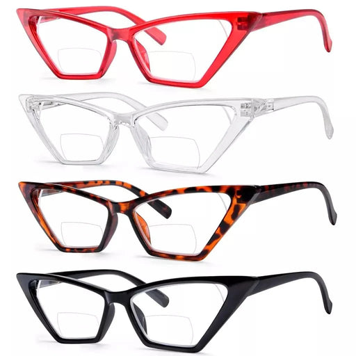 eyekeeper.com 4 Pack Stylish Bifocal Reading Glasses Cat-eye Readers BR2131 Eyeglasses White Smoke 4 Pairs Mix / +1.00,4 Pairs Mix / +1.50,4 Pairs Mix / +2.00,4 Pairs Mix / +2.50,4 Pairs Mix / +3.00,4 Pairs Mix / +3.50