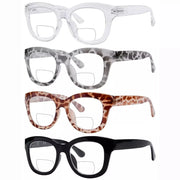 eyekeeper.com 4 Pack Bifocal Reading Glasses Oversized Square Readers BR1555 Eyeglasses White Smoke 4 Pairs Mix / +1.00,4 Pairs Mix / +1.50,4 Pairs Mix / +2.00,4 Pairs Mix / +2.50,4 Pairs Mix / +3.00
