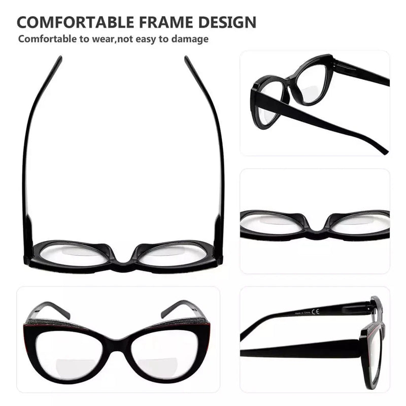 eyekeeper.com 4 Pack Stylish Cat-eye Bifocal Reading Glasses Cute Readers BR2118 Eyeglasses White Smoke 4 Pairs Mix / +1.00,4 Pairs Mix / +1.50,4 Pairs Mix / +2.00,4 Pairs Mix / +2.50,4 Pairs Mix / +3.00