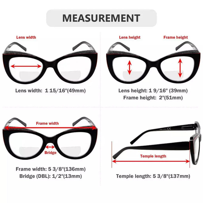 eyekeeper.com 4 Pack Stylish Cat-eye Bifocal Reading Glasses Cute Readers BR2118 Eyeglasses White Smoke 4 Pairs Mix / +1.00,4 Pairs Mix / +1.50,4 Pairs Mix / +2.00,4 Pairs Mix / +2.50,4 Pairs Mix / +3.00
