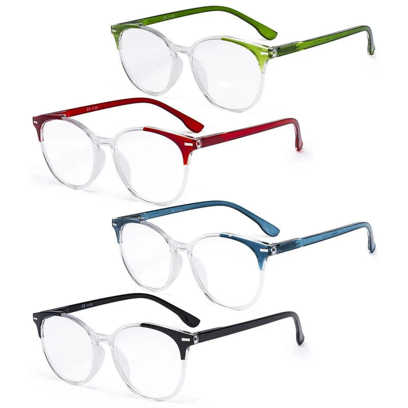 eyekeeper.com 4 Pack Stylish Design Round Ladies Reading Glasses R9002C Eyeglasses White Smoke 4 Pairs Mix / +0.50,4 Pairs Mix / +0.75,4 Pairs Mix / +1.00,4 Pairs Mix / +1.25,4 Pairs Mix / +1.50,4 Pairs Mix / +1.75,4 Pairs Mix / +2.00,4 Pairs Mix / +2.25,4 Pairs Mix / +2.50,4 Pairs Mix / +2.75,4 Pairs Mix / +3.00,4 Pairs Mix / +3.50,4 Pairs Mix / +
