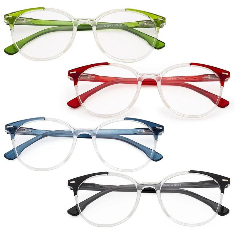 eyekeeper.com 4 Pack Stylish Design Round Ladies Reading Glasses R9002C Eyeglasses White Smoke 4 Pairs Mix / +0.50,4 Pairs Mix / +0.75,4 Pairs Mix / +1.00,4 Pairs Mix / +1.25,4 Pairs Mix / +1.50,4 Pairs Mix / +1.75,4 Pairs Mix / +2.00,4 Pairs Mix / +2.25,4 Pairs Mix / +2.50,4 Pairs Mix / +2.75,4 Pairs Mix / +3.00,4 Pairs Mix / +3.50,4 Pairs Mix / +