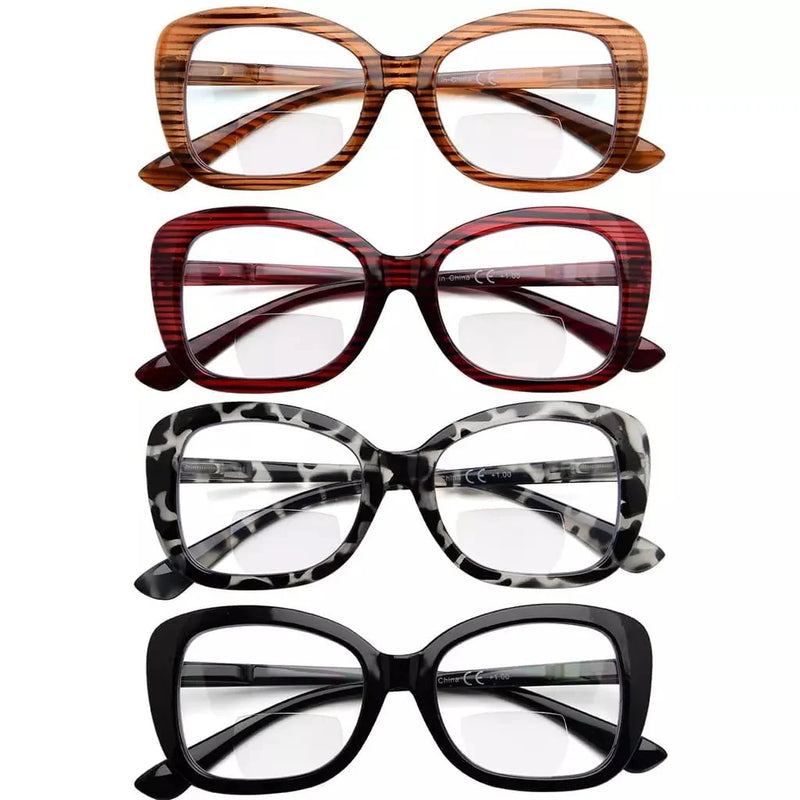 eyekeeper.com 4 Pack Stylish Elegant Bifocal Reading Glasses Retro Readers BR2011 Eyeglasses White Smoke 4 Pairs Mix / +1.00,4 Pairs Mix / +1.50,4 Pairs Mix / +2.00,4 Pairs Mix / +2.50,4 Pairs Mix / +3.00,4 Pairs Mix / +3.50
