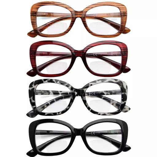 eyekeeper.com 4 Pack Stylish Elegant Bifocal Reading Glasses Retro Readers BR2011 Eyeglasses White Smoke 4 Pairs Mix / +1.00,4 Pairs Mix / +1.50,4 Pairs Mix / +2.00,4 Pairs Mix / +2.50,4 Pairs Mix / +3.00,4 Pairs Mix / +3.50
