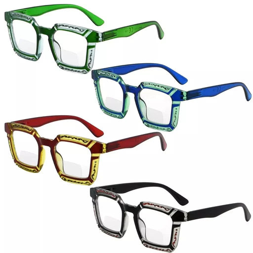 eyekeeper.com 4 Pack Stylish Floral Pattern Bifocal Reading Glasses BR2106 Eyeglasses White Smoke 4 Pairs Mix / +1.00,4 Pairs Mix / +1.50,4 Pairs Mix / +2.00,4 Pairs Mix / +2.50,4 Pairs Mix / +3.00