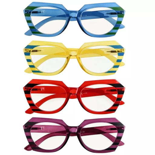 eyekeeper.com 4 Pack Stylish Polygon Progressive Multifocus Readers M2135 Eyeglasses White Smoke 4 Pairs Mix / +1.00,4 Pairs Mix / +1.25,4 Pairs Mix / +1.50,4 Pairs Mix / +1.75,4 Pairs Mix / +2.00,4 Pairs Mix / +2.25,4 Pairs Mix / +2.50,4 Pairs Mix / +3.00,4 Pairs Mix / +3.50