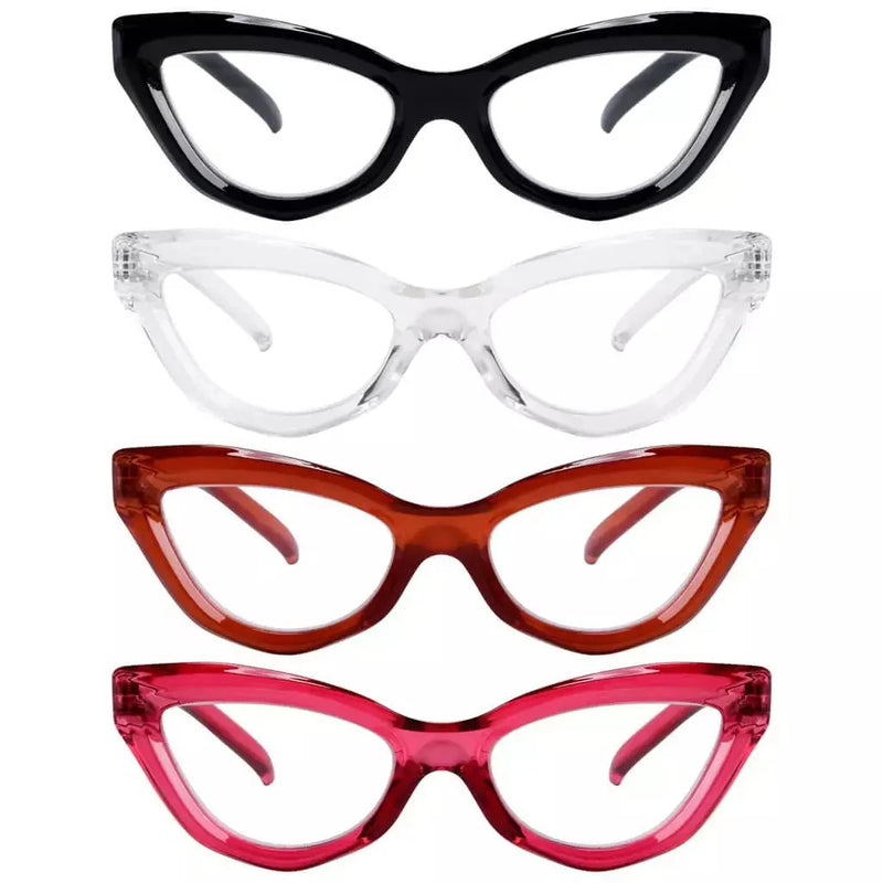 eyekeeper.com 4 Pack Stylish Readers Cat-eye Frame Reading Glasses R2033 Eyeglasses White Smoke 4 Pairs Mix / without magnification,4 Pairs Mix / +0.50,4 Pairs Mix / +0.75,4 Pairs Mix / +1.00,4 Pairs Mix / +1.25,4 Pairs Mix / +1.50,4 Pairs Mix / +1.75,4 Pairs Mix / +2.00,4 Pairs Mix / +2.25,4 Pairs Mix / +2.50,4 Pairs Mix / +2.75,4 Pairs Mix / +3.00