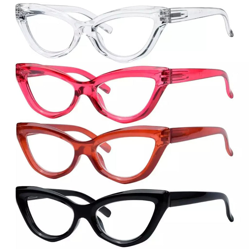 eyekeeper.com 4 Pack Stylish Readers Cat-eye Frame Reading Glasses R2033 Eyeglasses White Smoke 4 Pairs Mix / without magnification,4 Pairs Mix / +0.50,4 Pairs Mix / +0.75,4 Pairs Mix / +1.00,4 Pairs Mix / +1.25,4 Pairs Mix / +1.50,4 Pairs Mix / +1.75,4 Pairs Mix / +2.00,4 Pairs Mix / +2.25,4 Pairs Mix / +2.50,4 Pairs Mix / +2.75,4 Pairs Mix / +3.00