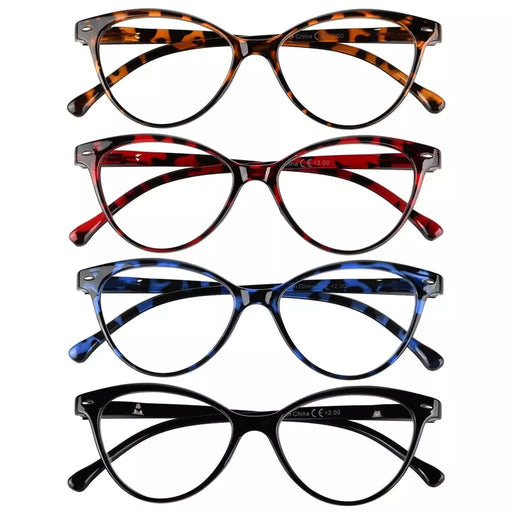 eyekeeper.com 4 Pack Stylish Reading Glasses Cat-eye Readers R9112 Eyeglasses White Smoke 4 Pairs Mix / +0.50,4 Pairs Mix / +0.75,4 Pairs Mix / +1.00,4 Pairs Mix / +1.25,4 Pairs Mix / +1.50,4 Pairs Mix / +1.75