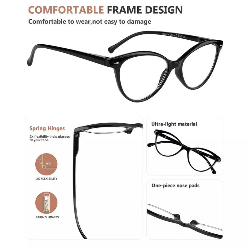 eyekeeper.com 4 Pack Stylish Reading Glasses Cat-eye Readers R9112 Eyeglasses White Smoke 4 Pairs Mix / +0.50,4 Pairs Mix / +0.75,4 Pairs Mix / +1.00,4 Pairs Mix / +1.25,4 Pairs Mix / +1.50,4 Pairs Mix / +1.75