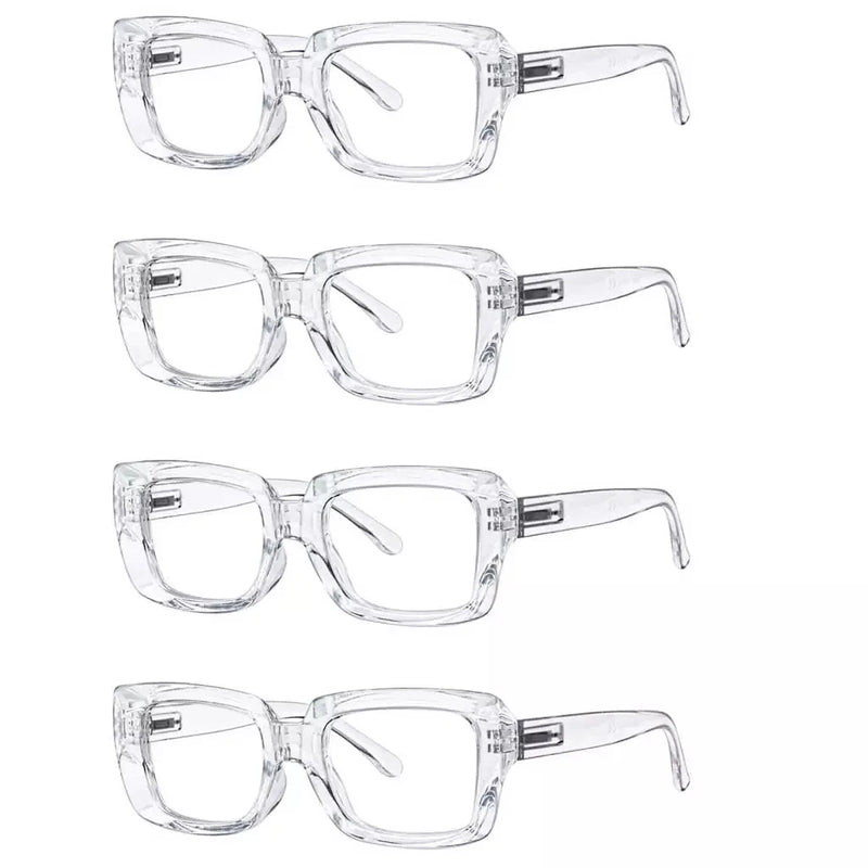 eyekeeper.com 5 Pack Trendy Reading Glasses Thicker Frame Readers R9107 Eyeglasses Lavender Clear-4pcs / without magnification,Clear-4pcs / +0.50,Clear-4pcs / +0.75,Clear-4pcs / +1.00,Clear-4pcs / +1.25,Clear-4pcs / +1.50,Clear-4pcs / +1.75,Clear-4pcs / +2.00,Clear-4pcs / +2.25,Clear-4pcs / +2.50,Clear-4pcs / +2.75,Clear-4pcs / +3.00,Clear-4pcs