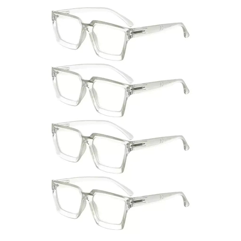 eyekeeper.com 4 Pack Stylish Reading Glasses Thicker Frame Readers R2003 Eyeglasses White Smoke Clear-4pcs / without magnification,Clear-4pcs / +0.50,Clear-4pcs / +0.75,Clear-4pcs / +1.00,Clear-4pcs / +1.25,Clear-4pcs / +1.50,Clear-4pcs / +1.75,Clear-4pcs / +2.00,Clear-4pcs / +2.25,Clear-4pcs / +2.50,Clear-4pcs / +2.75,Clear-4pcs / +3.00,Clear-4pcs