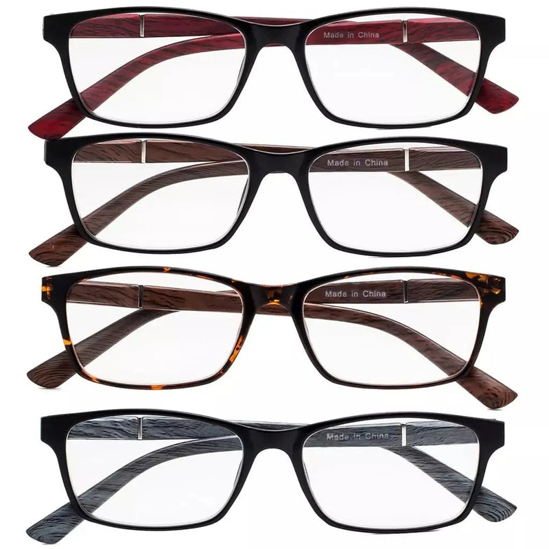 eyekeeper.com 4 Pack Stylish Reading Glasses with Wood-Look Arms RE19042 Eyeglasses White Smoke 4 Pairs Mix / +0.50,4 Pairs Mix / +0.75,4 Pairs Mix / +1.00,4 Pairs Mix / +1.25,4 Pairs Mix / +1.50,4 Pairs Mix / +1.75,4 Pairs Mix / +2.00,4 Pairs Mix / +2.25,4 Pairs Mix / +2.50,4 Pairs Mix / +2.75,4 Pairs Mix / +3.00,4 Pairs Mix / +3.50,4 Pairs Mix / +