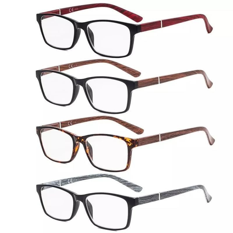 eyekeeper.com 4 Pack Stylish Reading Glasses with Wood-Look Arms RE19042 Eyeglasses White Smoke 4 Pairs Mix / +0.50,4 Pairs Mix / +0.75,4 Pairs Mix / +1.00,4 Pairs Mix / +1.25,4 Pairs Mix / +1.50,4 Pairs Mix / +1.75,4 Pairs Mix / +2.00,4 Pairs Mix / +2.25,4 Pairs Mix / +2.50,4 Pairs Mix / +2.75,4 Pairs Mix / +3.00,4 Pairs Mix / +3.50,4 Pairs Mix / +