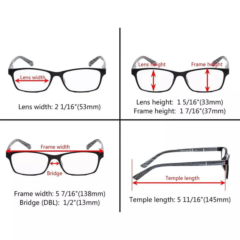 eyekeeper.com 4 Pack Stylish Reading Glasses with Wood-Look Arms RE19042 Eyeglasses White Smoke 4 Pairs Mix / +0.50,4 Pairs Mix / +0.75,4 Pairs Mix / +1.00,4 Pairs Mix / +1.25,4 Pairs Mix / +1.50,4 Pairs Mix / +1.75,4 Pairs Mix / +2.00,4 Pairs Mix / +2.25,4 Pairs Mix / +2.50,4 Pairs Mix / +2.75,4 Pairs Mix / +3.00,4 Pairs Mix / +3.50,4 Pairs Mix / +