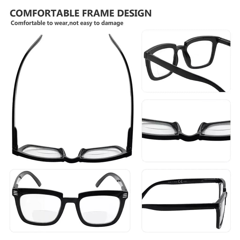 eyekeeper.com 4 Pack Stylish Rectangle Bifocal Reading Glasses BR2109 Eyeglasses White Smoke 4 Pairs Mix / +1.00,4 Pairs Mix / +1.50,4 Pairs Mix / +2.00,4 Pairs Mix / +2.50,4 Pairs Mix / +3.00