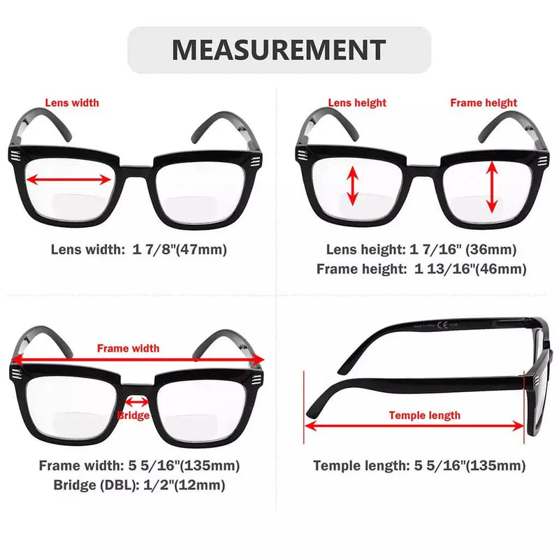 eyekeeper.com 4 Pack Stylish Rectangle Bifocal Reading Glasses BR2109 Eyeglasses White Smoke 4 Pairs Mix / +1.00,4 Pairs Mix / +1.50,4 Pairs Mix / +2.00,4 Pairs Mix / +2.50,4 Pairs Mix / +3.00