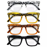 eyekeeper.com 4 Pack Stylish Rectangle Bifocal Reading Glasses BR2109 Eyeglasses White Smoke 4 Pairs Mix / +1.00,4 Pairs Mix / +1.50,4 Pairs Mix / +2.00,4 Pairs Mix / +2.50,4 Pairs Mix / +3.00