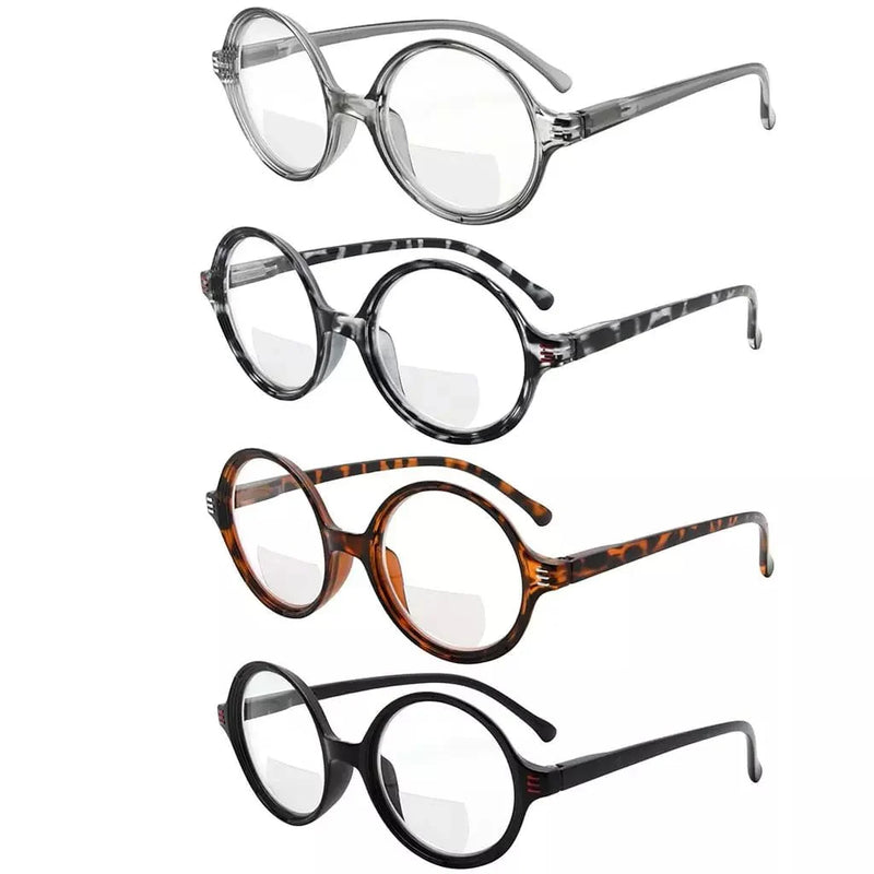 eyekeeper.com 4 Pack Stylish Round Bifocal Reading Glasses BR2025 Eyeglasses White Smoke 4 Pairs Mix / +1.00,4 Pairs Mix / +1.50,4 Pairs Mix / +2.00,4 Pairs Mix / +2.50,4 Pairs Mix / +3.00,4 Pairs Mix / +3.50